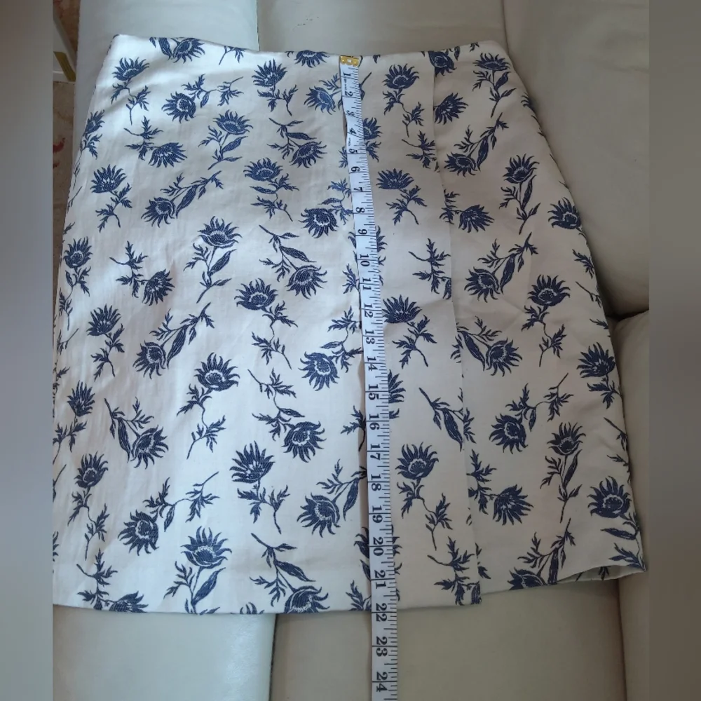 Tory Burch blue cream floral skirt